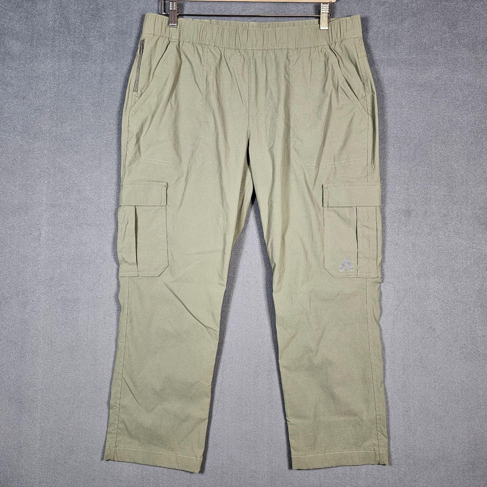 Eddie Bauer First Ascent Pants Womens P12 Green Cargo Hiking Outdoor Stretch